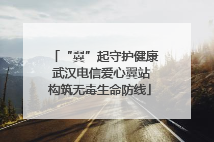 “翼”起守护健康 武汉电信爱心翼站构筑无毒生命防线