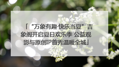 “万象有趣·快乐当夏”吉象阁开启夏日欢乐季 公益观影与原创IP首秀温暖全城