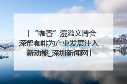 “咖香”漫溢文博会 深帮咖啡为产业发展注入新动能_深圳新闻网