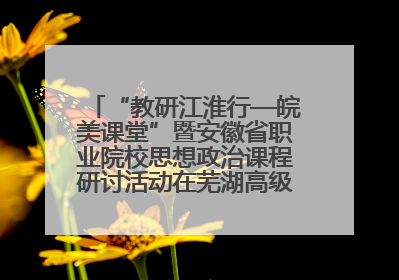 “教研江淮行—皖美课堂”暨安徽省职业院校思想政治课程研讨活动在芜湖高级职业技术学校举行