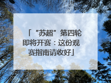 “苏超”第四轮即将开赛：这份观赛指南请收好