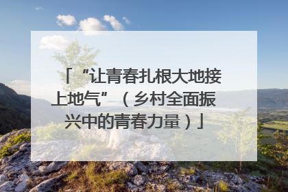 “让青春扎根大地接上地气”（乡村全面振兴中的青春力量）