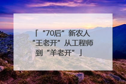 “70后”新农人“王老开”从工程师到“羊老开”