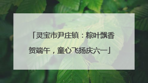灵宝市尹庄镇：粽叶飘香贺端午，童心飞扬庆六一