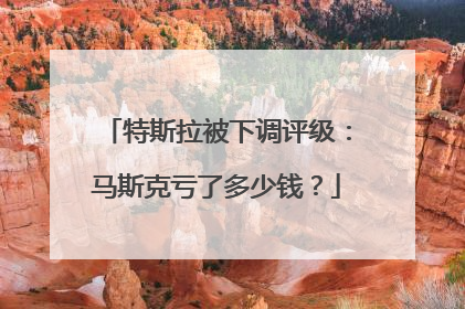 特斯拉被下调评级：马斯克亏了多少钱？