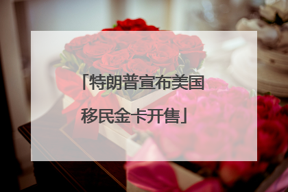 特朗普宣布美国移民金卡开售