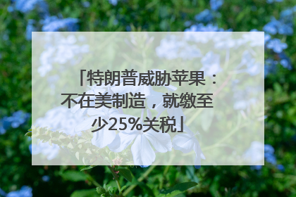 特朗普威胁苹果：不在美制造，就缴至少25%关税