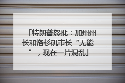 特朗普怒批：加州州长和洛杉矶市长“无能”，现在一片混乱