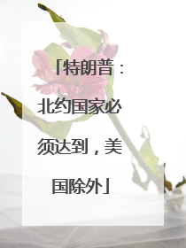特朗普：北约国家必须达到，美国除外