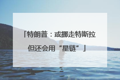 特朗普：或挪走特斯拉 但还会用“星链”