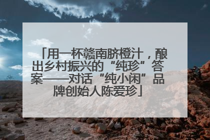 用一杯赣南脐橙汁，酿出乡村振兴的“纯珍”答案——对话“纯小闲”品牌创始人陈爱珍