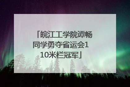 皖江工学院谭畅同学勇夺省运会110米栏冠军