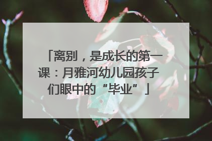 离别，是成长的第一课：月雅河幼儿园孩子们眼中的“毕业”