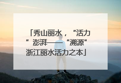 秀山丽水，“活力”澎湃——“溯源”浙江丽水活力之本