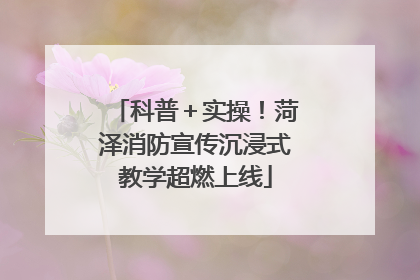 科普＋实操！菏泽消防宣传沉浸式教学超燃上线