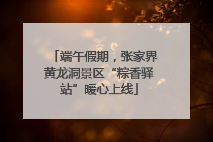 端午假期，张家界黄龙洞景区“粽香驿站”暖心上线