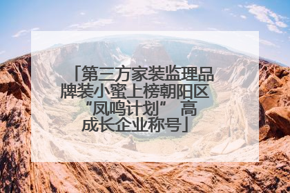第三方家装监理品牌装小蜜上榜朝阳区 “凤鸣计划” 高成长企业称号