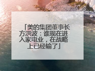 美的集团董事长方洪波：谁现在进入家电业，在战略上已经输了