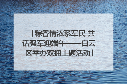 粽香情浓系军民 共话强军迎端午——白云区举办双拥主题活动