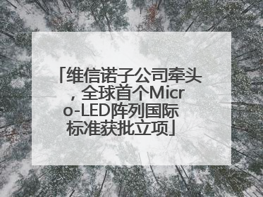 维信诺子公司牵头，全球首个Micro-LED阵列国际标准获批立项
