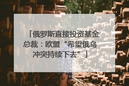 俄罗斯直接投资基金总裁：欧盟“希望俄乌冲突持续下去”