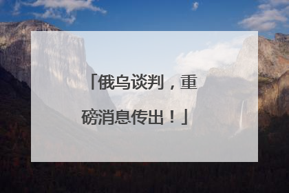 俄乌谈判，重磅消息传出！