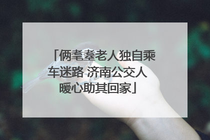 俩耄耋老人独自乘车迷路 济南公交人暖心助其回家