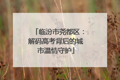 临汾市尧都区：解码高考背后的城市温情守护