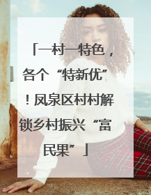 一村一特色，各个“特新优”！凤泉区村村解锁乡村振兴“富民果”