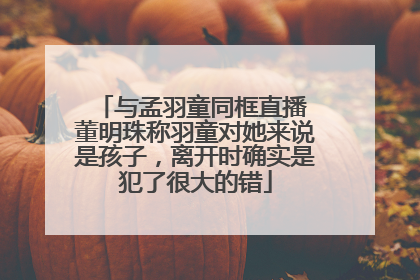 与孟羽童同框直播 董明珠称羽童对她来说是孩子，离开时确实是犯了很大的错