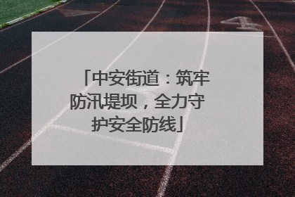 中安街道：筑牢防汛堤坝，全力守护安全防线