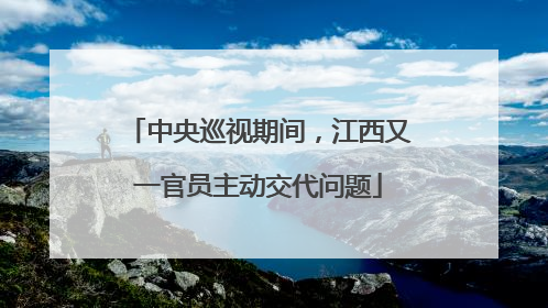中央巡视期间，江西又一官员主动交代问题