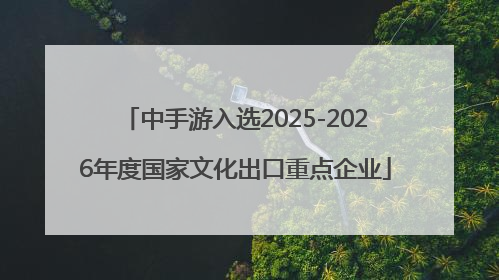 中手游入选2025-2026年度国家文化出口重点企业