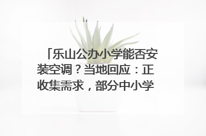 乐山公办小学能否安装空调？当地回应：正收集需求，部分中小学已启动安装｜云求助