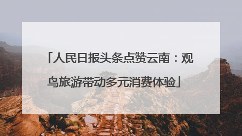 人民日报头条点赞云南：观鸟旅游带动多元消费体验