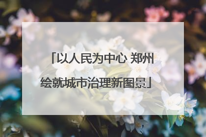 以人民为中心 郑州绘就城市治理新图景