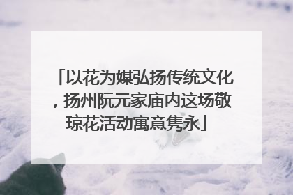 以花为媒弘扬传统文化，扬州阮元家庙内这场敬琼花活动寓意隽永