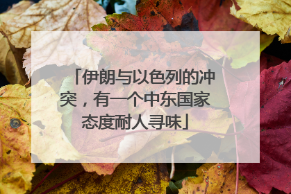 伊朗与以色列的冲突，有一个中东国家态度耐人寻味
