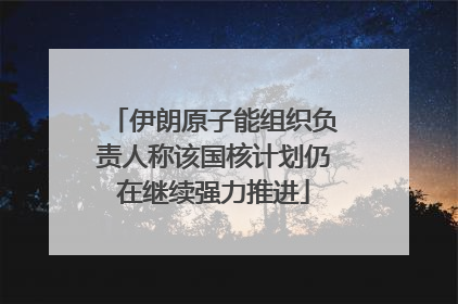 伊朗原子能组织负责人称该国核计划仍在继续强力推进