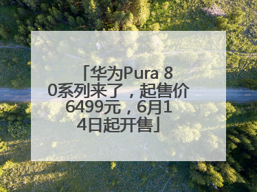 华为Pura 80系列来了，起售价6499元，6月14日起开售