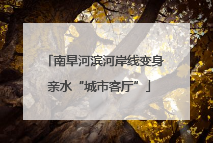 南旱河滨河岸线变身亲水“城市客厅”