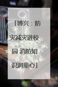 博兴：防灾减灾进校园 消防知识润童心
