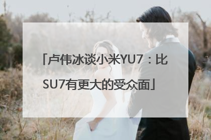 卢伟冰谈小米YU7：比SU7有更大的受众面