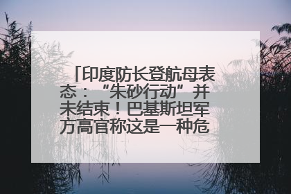 印度防长登航母表态：“朱砂行动”并未结束！巴基斯坦军方高官称这是一种危险的状况……