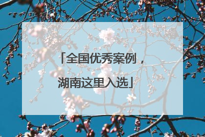 全国优秀案例，湖南这里入选