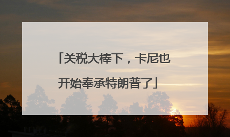 关税大棒下，卡尼也开始奉承特朗普了