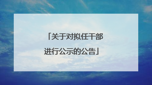 关于对拟任干部进行公示的公告