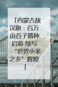 内蒙古敖汉旗：百万亩谷子播种启幕 续写“世界小米之乡”辉煌