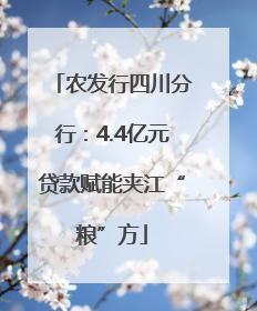 农发行四川分行：4.4亿元贷款赋能夹江“粮”方
