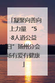 凝聚向善向上力量 “5·8人道公益日”扬州分会场有爱有健康